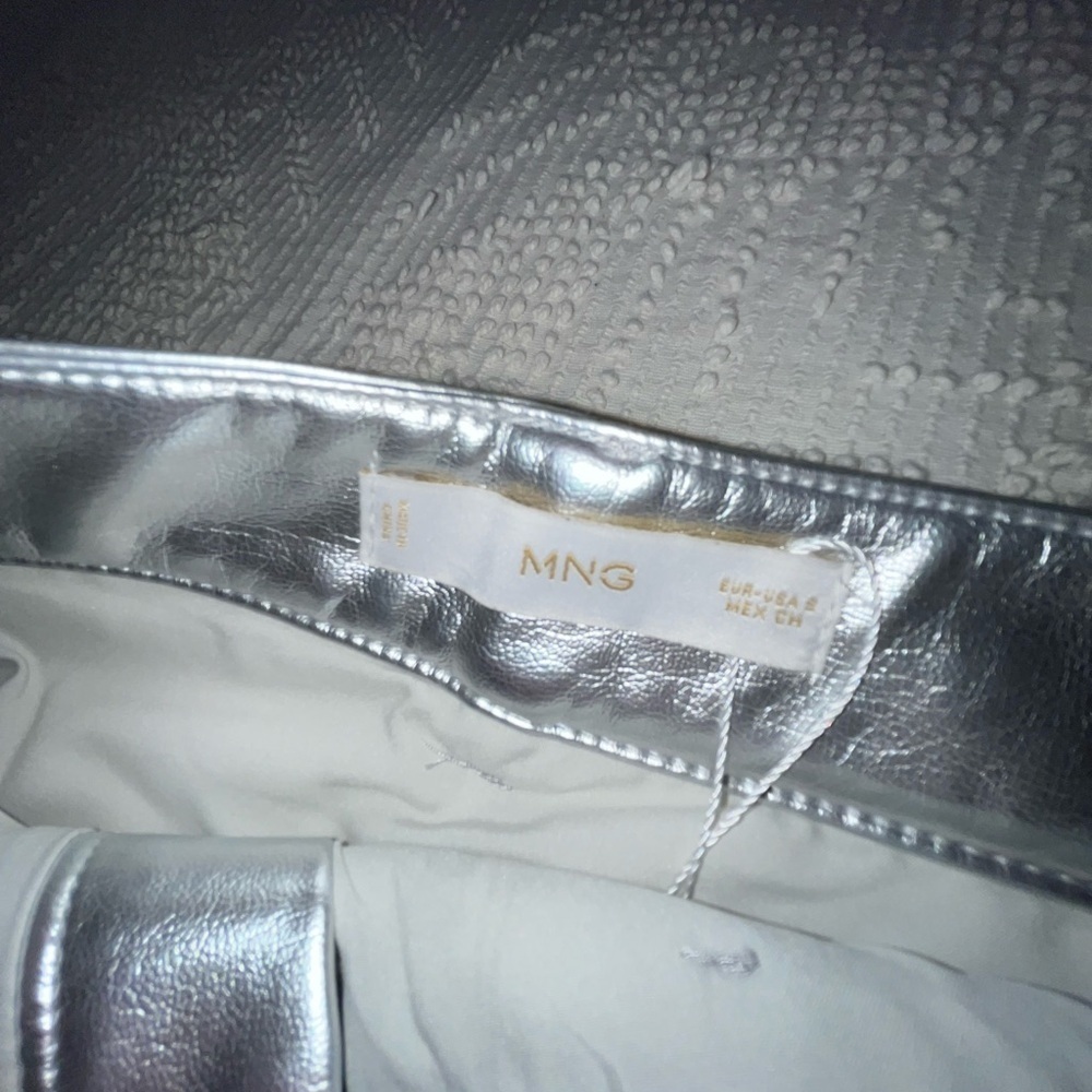 Mango Shimmering Silver Mini Skirt - Picture 4 of 5